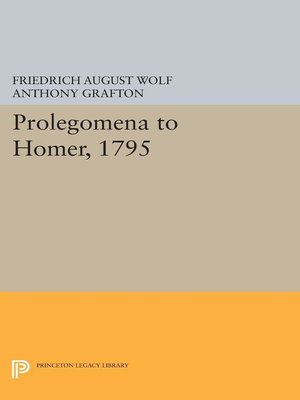 cover image of Prolegomena to Homer, 1795